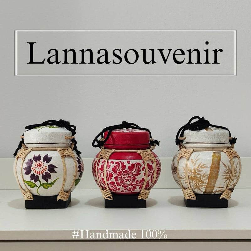 Handmade Bamboo Rice Box - Unique Authentic Thai Souvenir