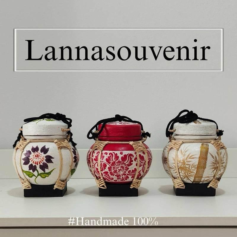 Handmade Bamboo Rice Box - Unique Authentic Thai Souvenir