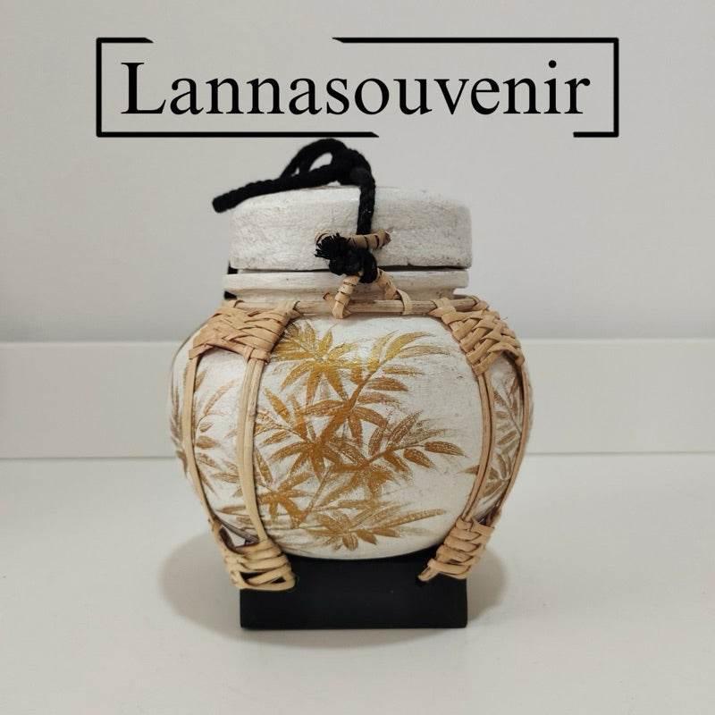 Handmade Bamboo Rice Box - Unique Authentic Thai Souvenir Jar 3