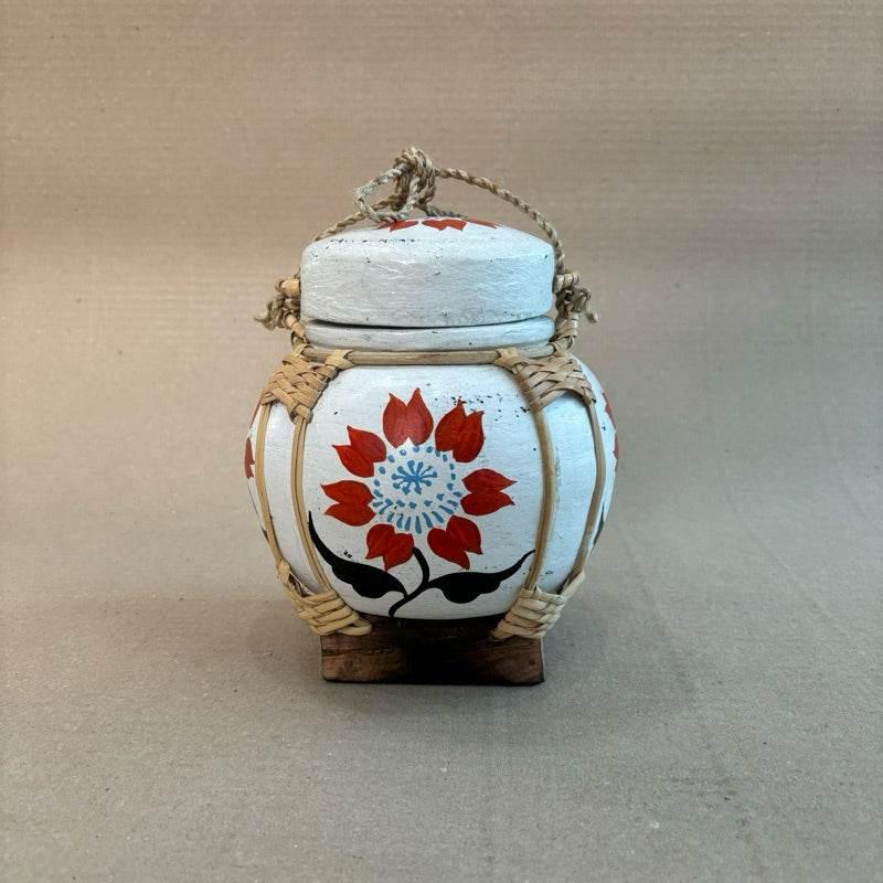 Handmade Bamboo Rice Box - Unique Authentic Thai Souvenir Jar 4