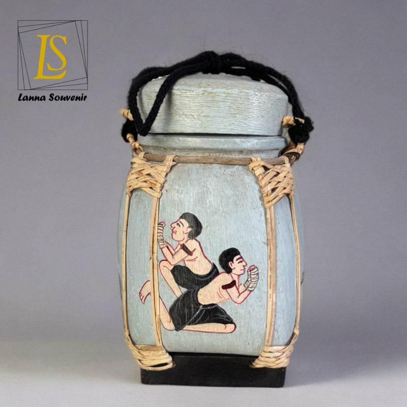 Handmade Thai Decorative Jar for Unique Traditional Home Decor Light blue 1