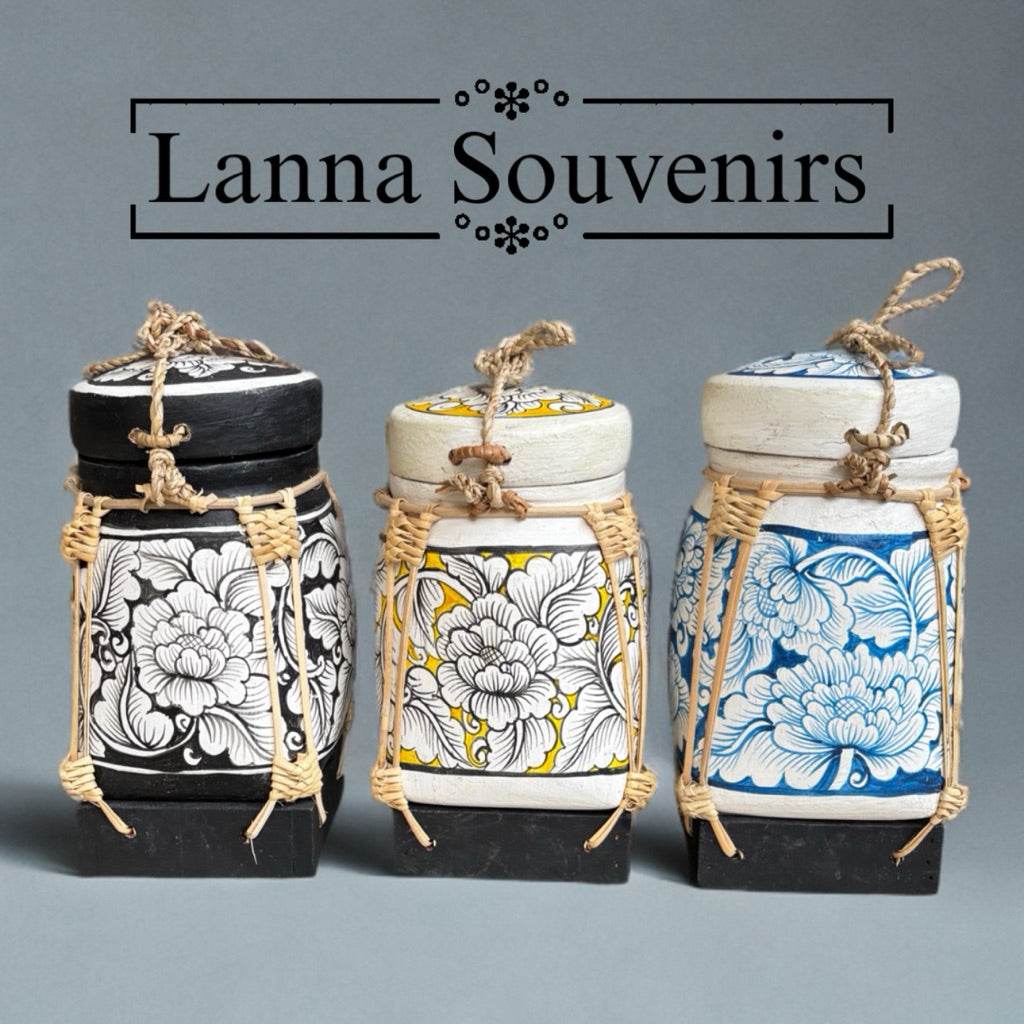 Handcrafted Bamboo Jewelry Box - Unique Lanna Souvenir for Elegant Storage