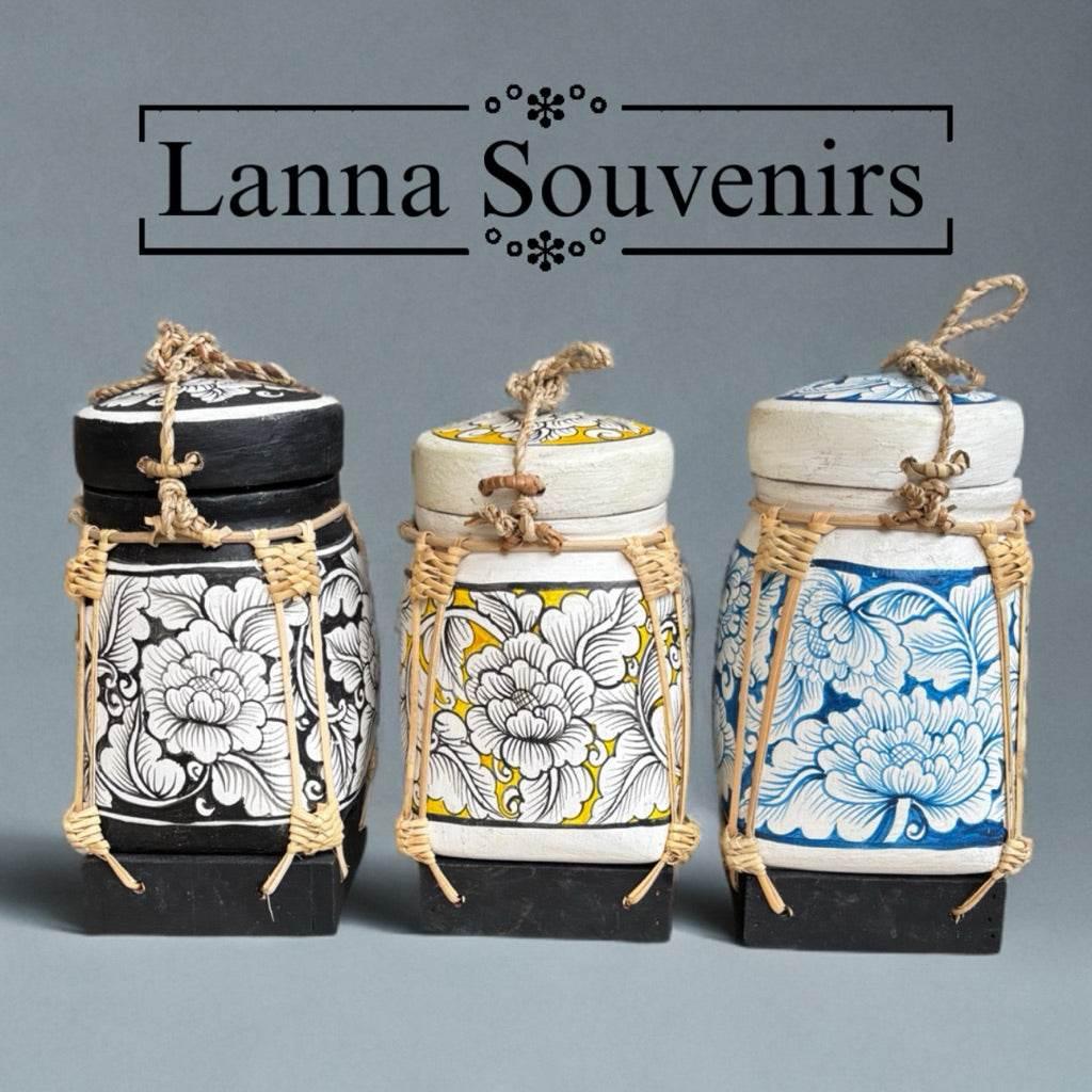Handcrafted Bamboo Jewelry Box - Unique Lanna Souvenir for Elegant Storage