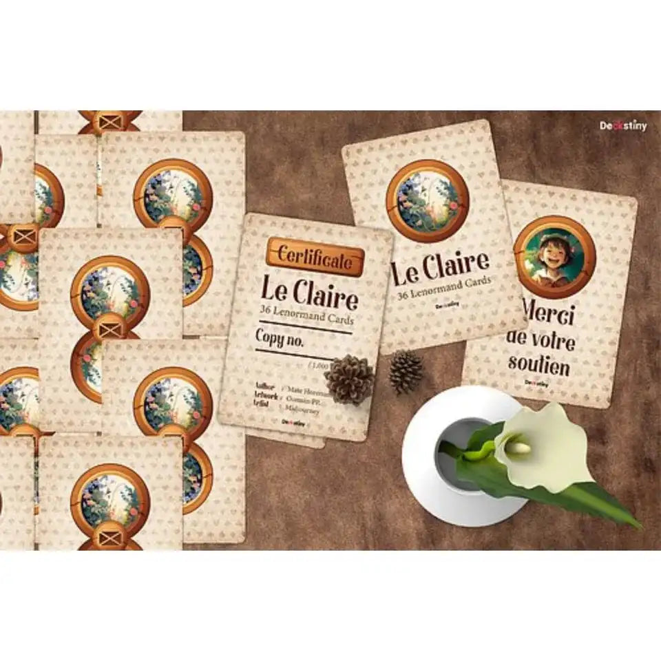 Le Claire Lenormand Deck – 36 Cards | Unique Ghibli-Style Cartoon Characters | Compact 10.4 x 7.3 cm | Spiritual & Fortune-Telling Oracle