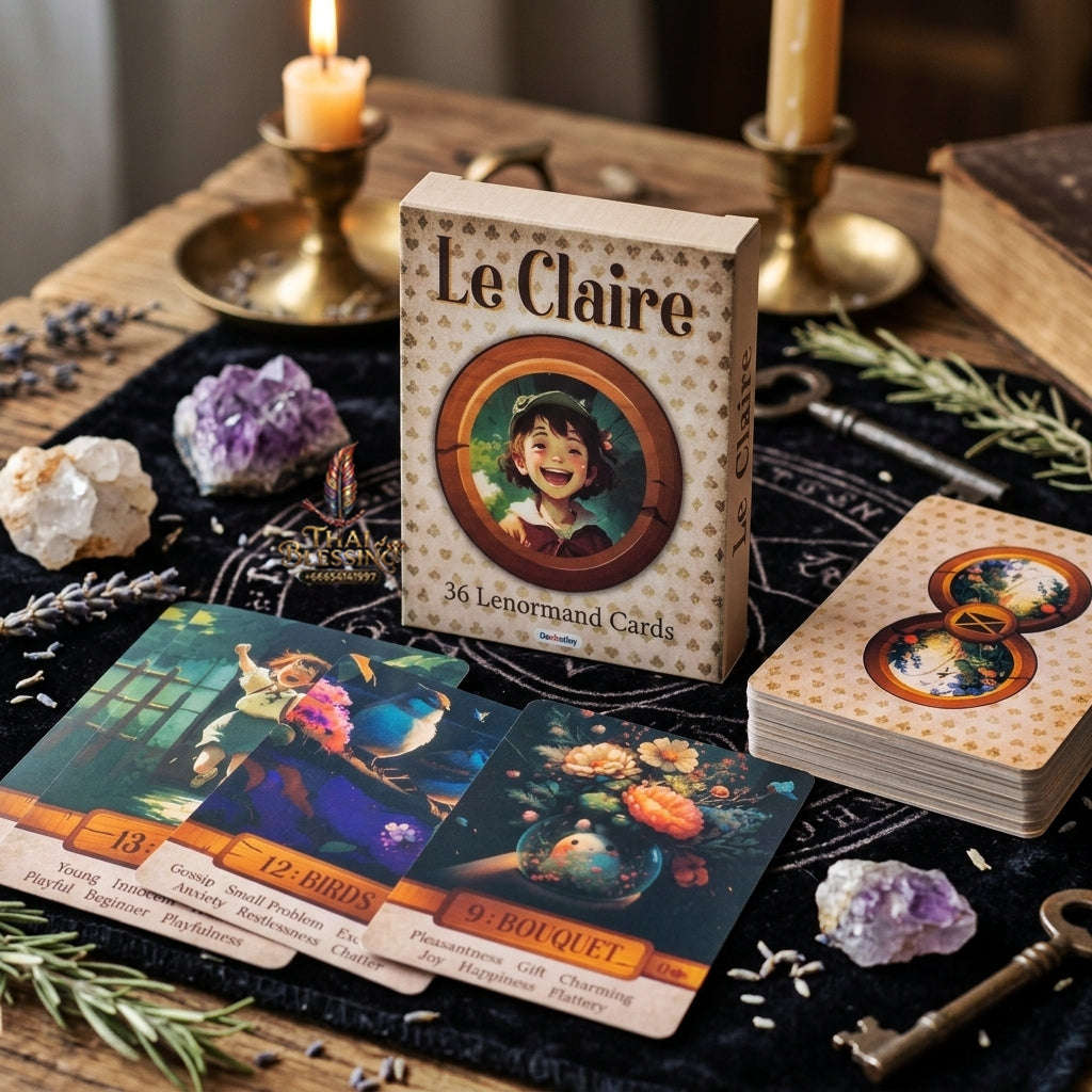 Le Claire Lenormand Oracle Deck (36 Pcs Storybook Art Edition with Keywords) - 10.4x7.4cm Easy-to-Read Divination Cards for Beginners, Intuitive Readings & Collectors Thai Blessing Co By RURUECHA