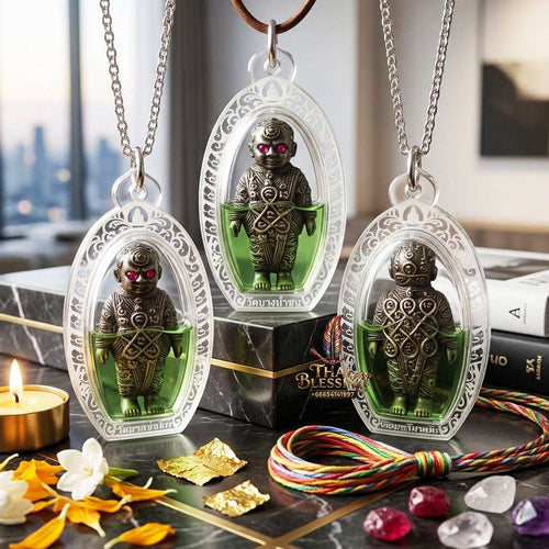 🛡️ Legendary "Hun Payont Thuan" Spiritual Guardian Amulet: Silvery-Pewter Alloy with Gemstone Eyes, Encased in Occult Oil – "Mon Phnom Rung" Series by Luang Phor Mian, Wat Ban Ja Niang (2026 Edition) Thai Blessing Co By RURUECHA