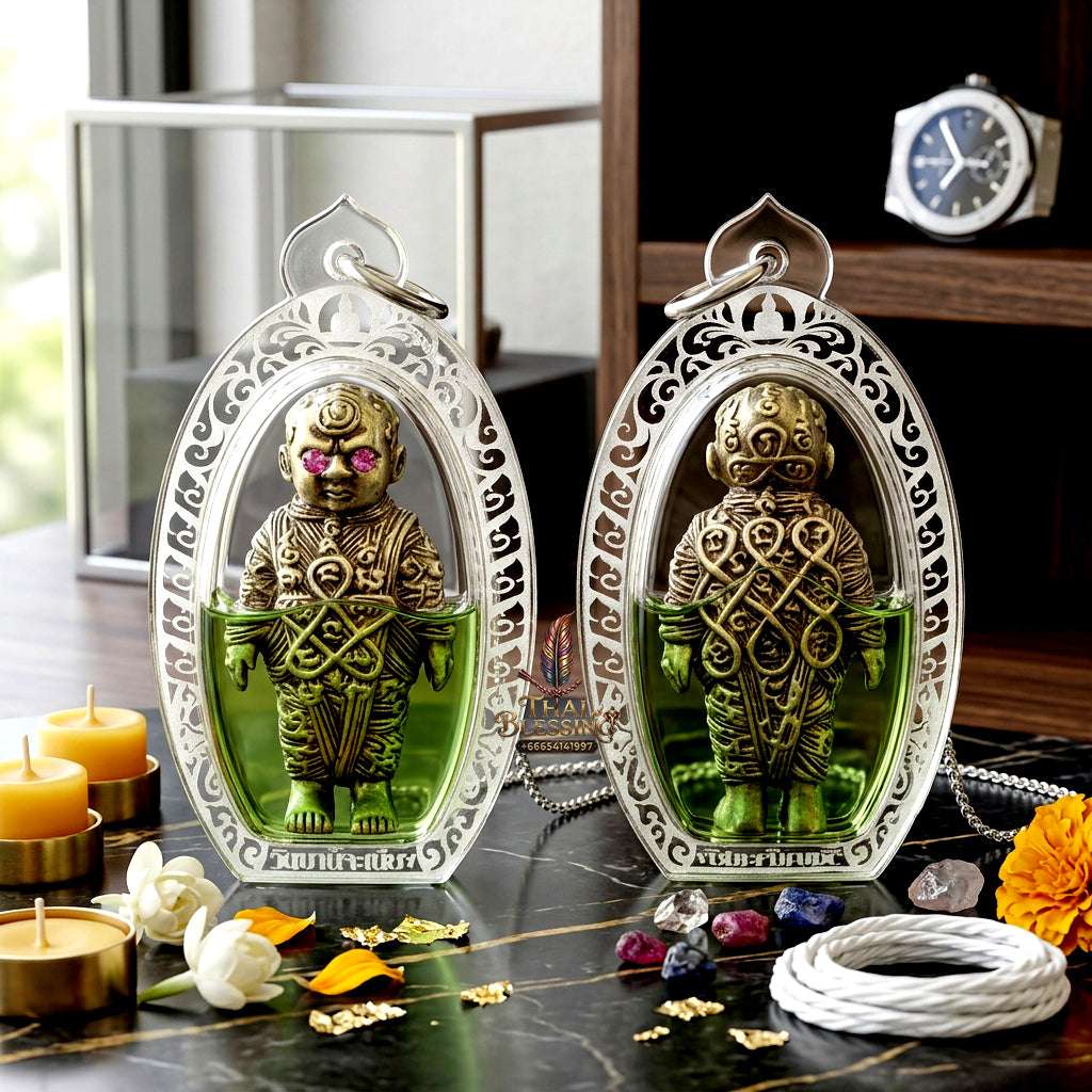 🛡️ Legendary "Hun Payont Thuan" Spiritual Guardian Amulet: Silvery-Pewter Alloy with Gemstone Eyes, Encased in Occult Oil – "Mon Phnom Rung" Series by Luang Phor Mian, Wat Ban Ja Niang (2026 Edition) Thai Blessing Co By RURUECHA