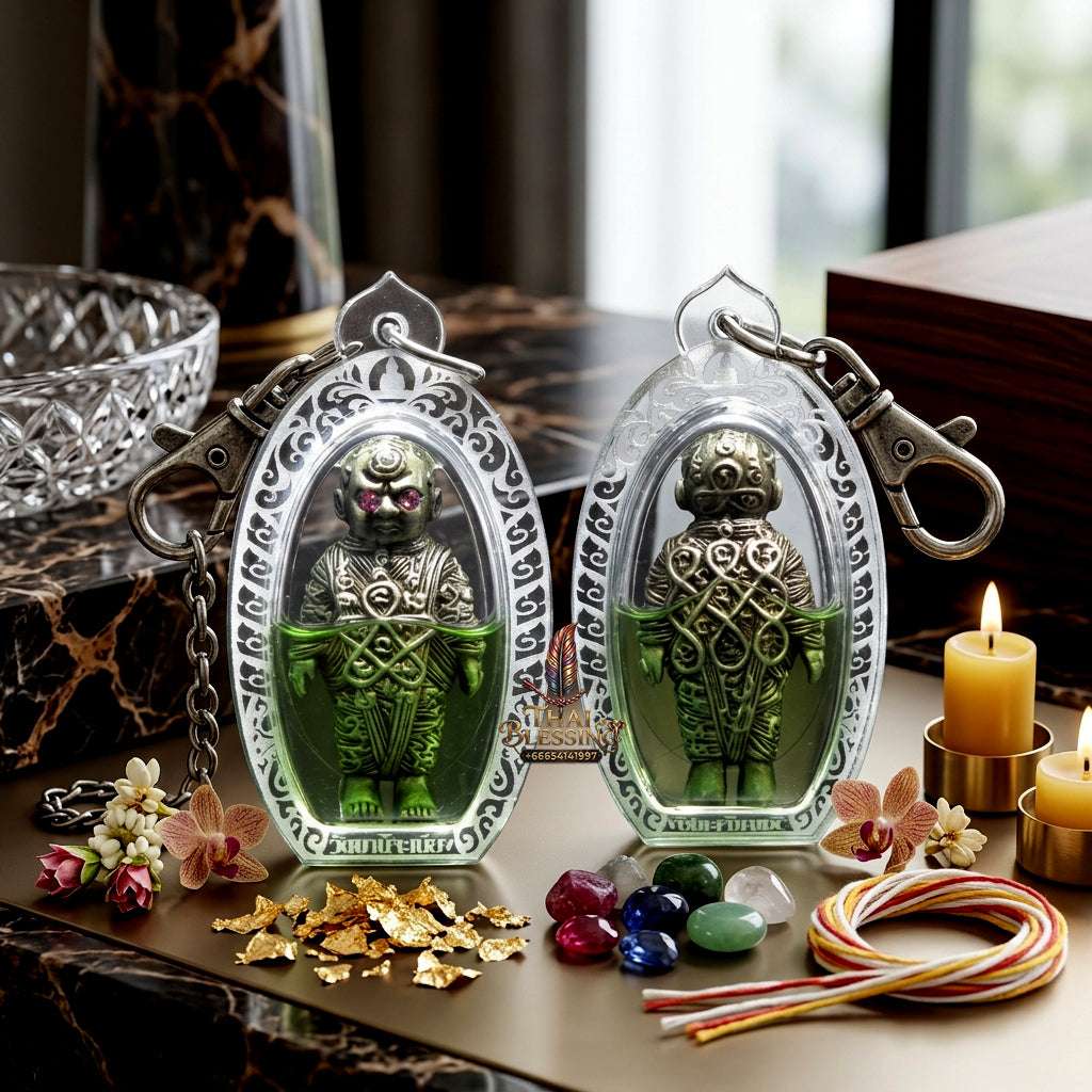 🛡️ Legendary "Hun Payont Thuan" Spiritual Guardian Amulet: Silvery-Pewter Alloy with Gemstone Eyes, Encased in Occult Oil – "Mon Phnom Rung" Series by Luang Phor Mian, Wat Ban Ja Niang (2026 Edition) Thai Blessing Co By RURUECHA