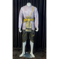 Thai Men's Wedding Outfit - Custom Light Blue Traditional Costume Set with Long Sleeve Jacket & Sarong for Grooms, Events & Ceremonies
