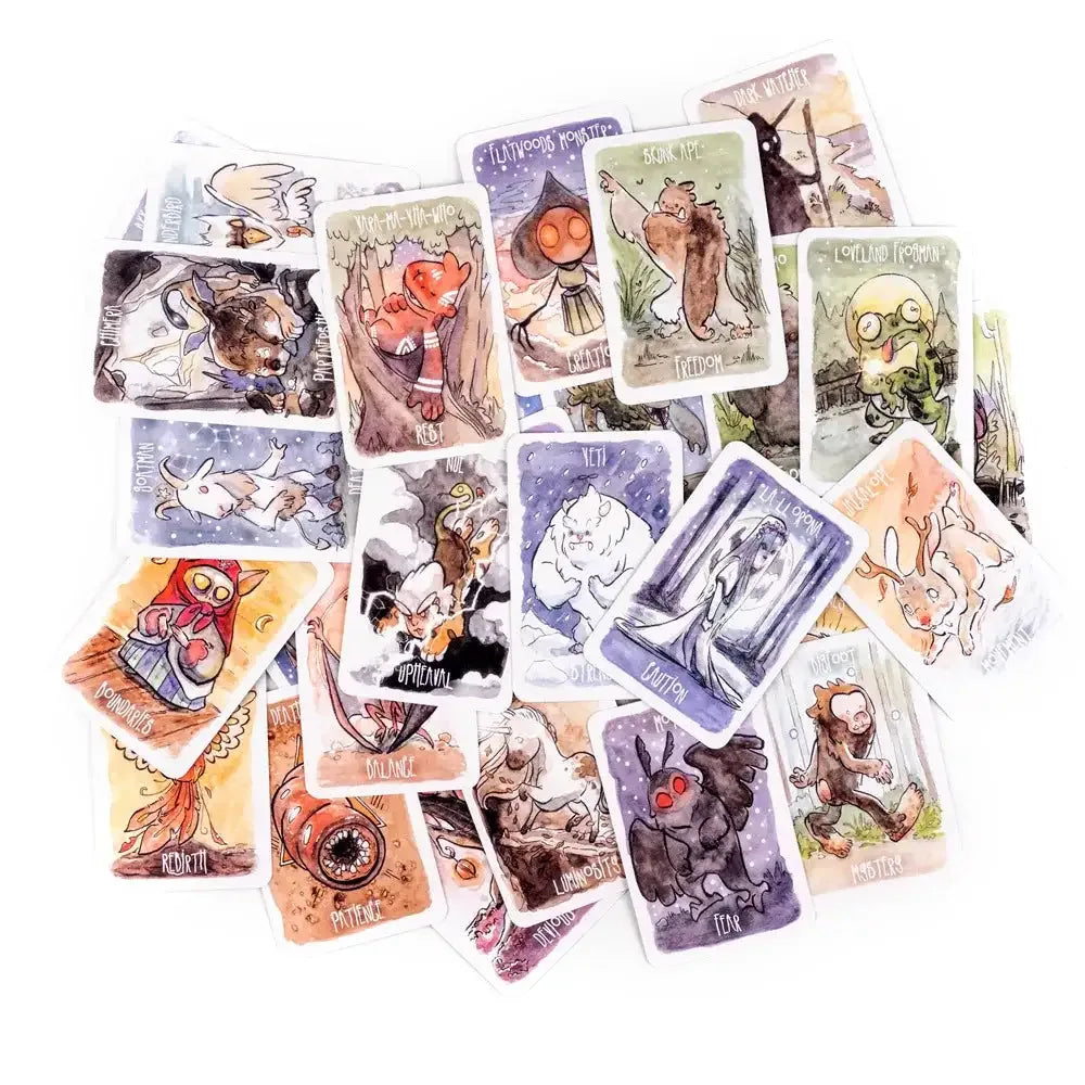 LiL Cryptid Oracle – Whimsical 39-Card Deck Featuring Secret Small Creatures for Magical Animal-Inspired Readings