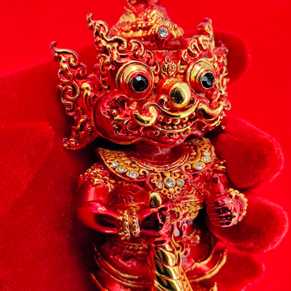 Lord Vesuvanna lucky charm figurine in vibrant colors, perfect for home decoration and religious belief