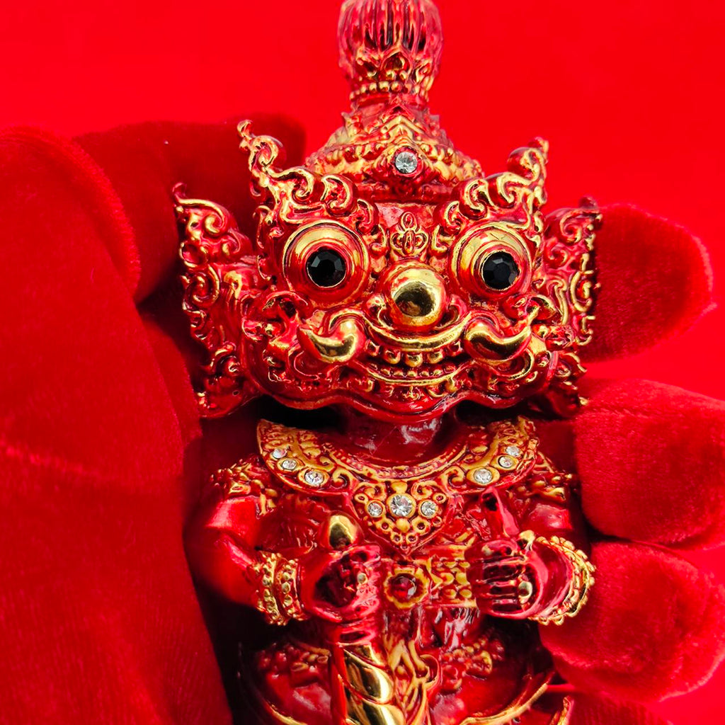 Vibrant Lord Vesuvanna lucky charm figurine with intricate detailing for home decoration