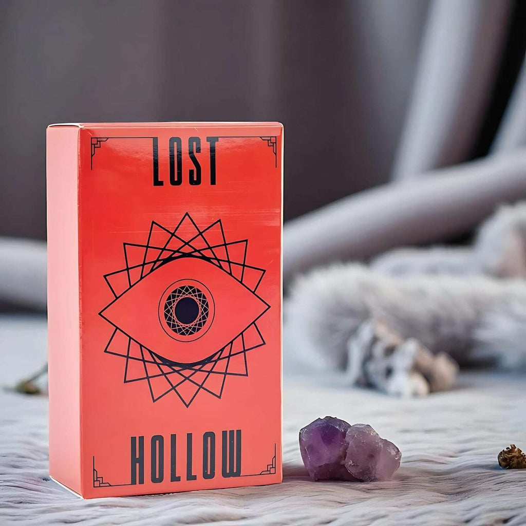 Lost Hollow Tarot Deck 10.3 x 6 cm – Beginner-Friendly with Guidebook & Red Gilded Edges