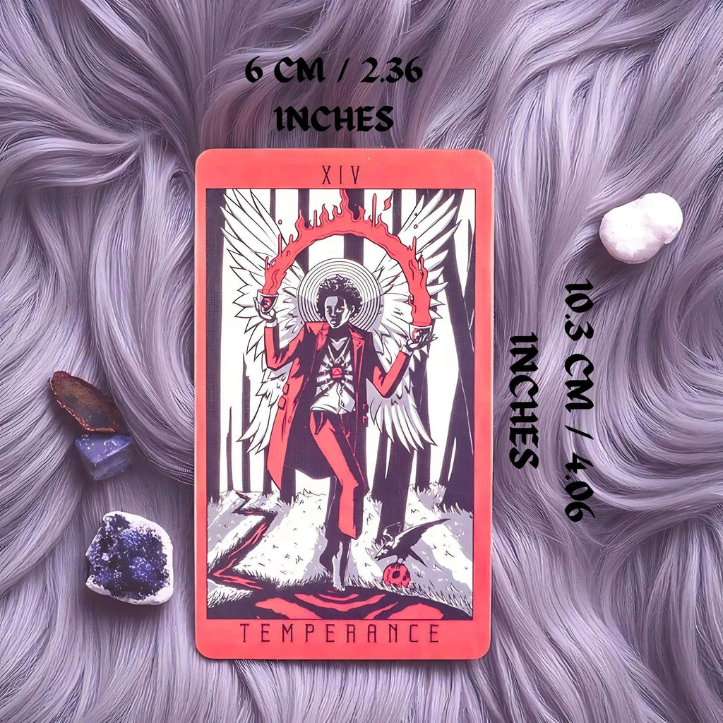 Lost Hollow Tarot Deck 10.3 x 6 cm – Beginner-Friendly with Guidebook & Red Gilded Edges