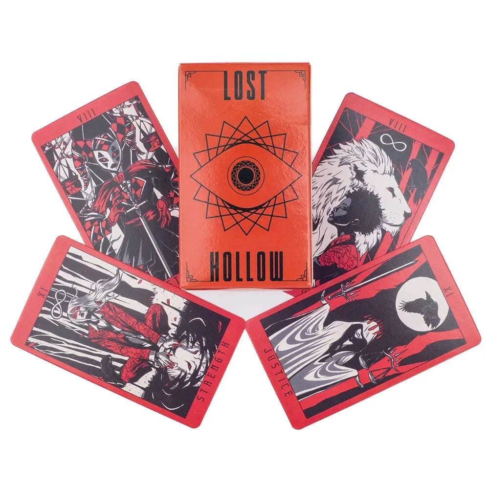 Lost Hollow Tarot Deck - 80-Card Deck with Unique Red Gilded Edges for Fate Divination and Fortune Telling
