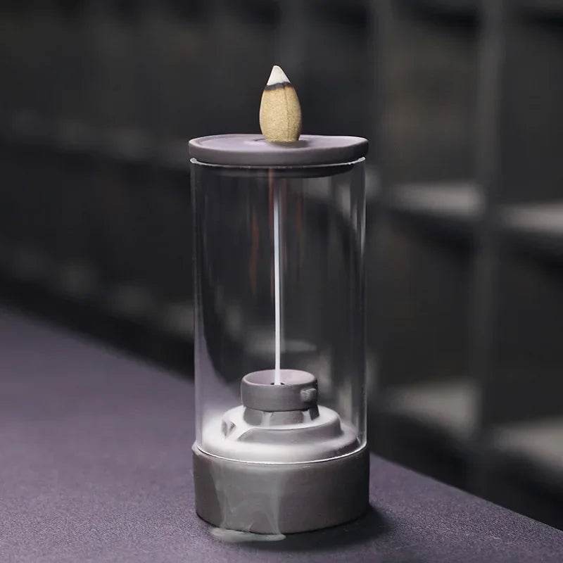 Zen Aromatherapy Incense Burner - Elegant Glass Design for a Serene Thai Experience AP89 Only Burner