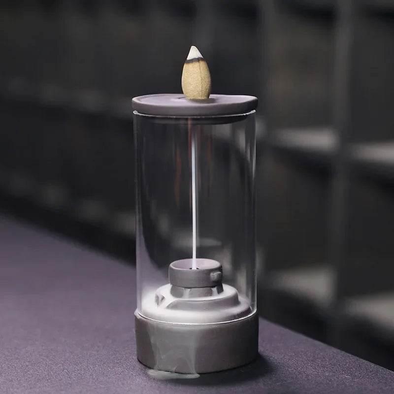 Zen Aromatherapy Incense Burner - Elegant Glass Design for a Serene Thai Experience AP89 Only Burner