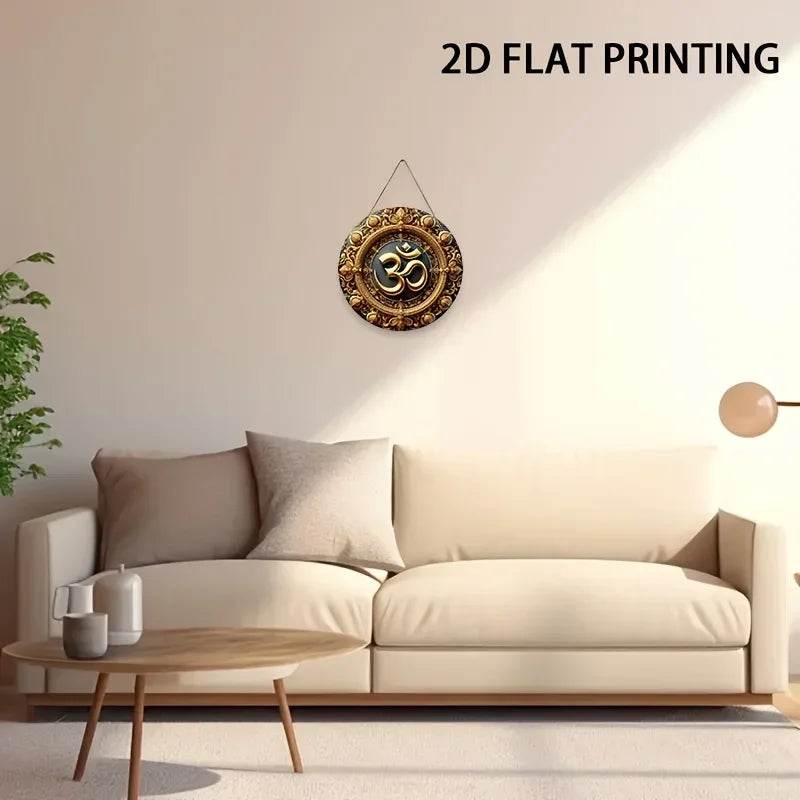 Serenity Home Hanging Accent - American Om 2D Painting in Authentic Americana Style