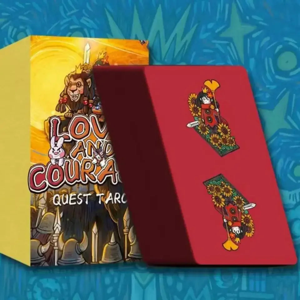 Love and Courage Tarot Cards – 78 Pcs Mini Waterproof Deck | 4.4 x 8 cm | Portable PVC Tarot Set for Divination and Self-Discovery