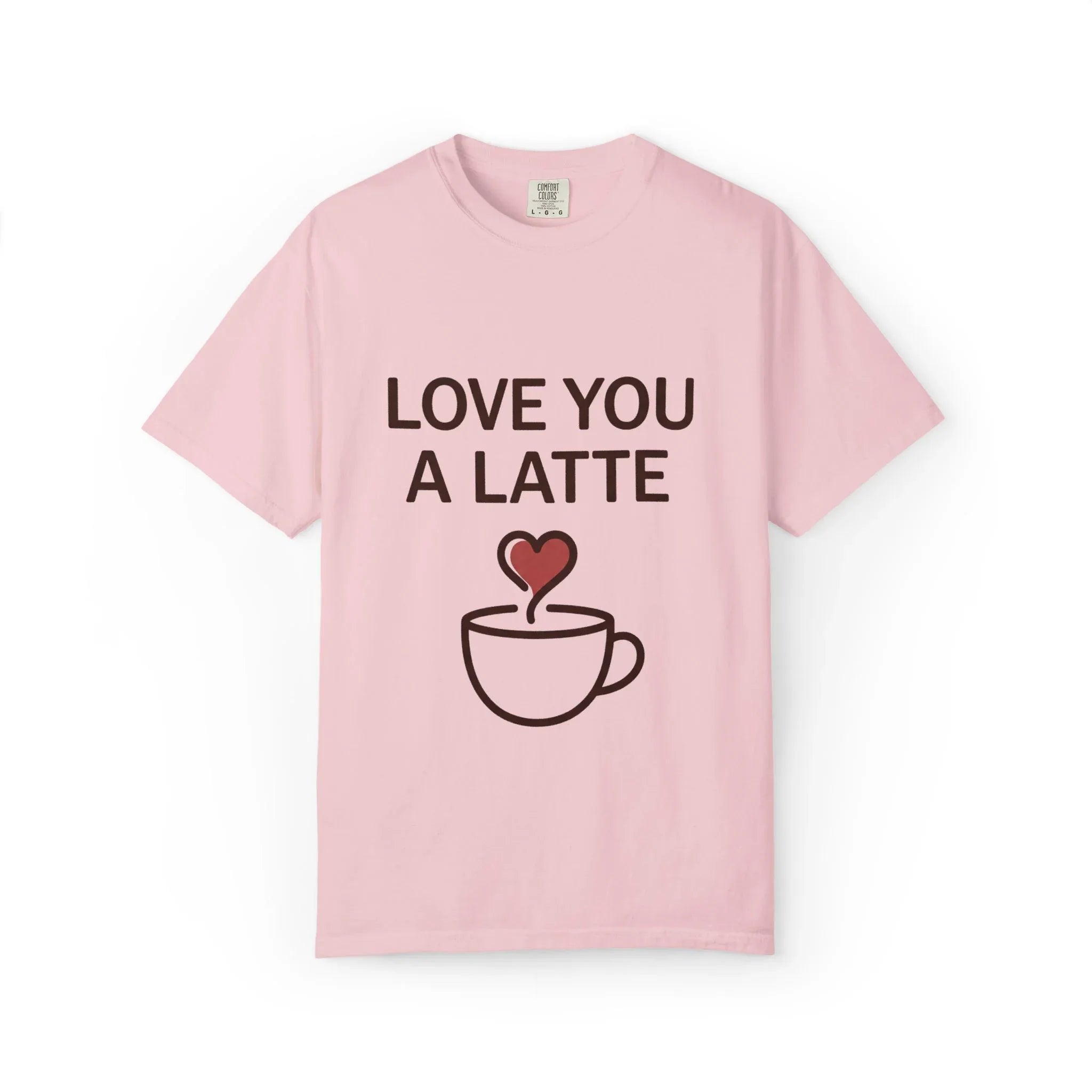 Love You a Latte Shirt, Coffee Lover T-Shirt, Cute Latte Cup Heart Tee, Cafe Aesthetic Graphic, Barista Gift, Valentine Coffee Blossom