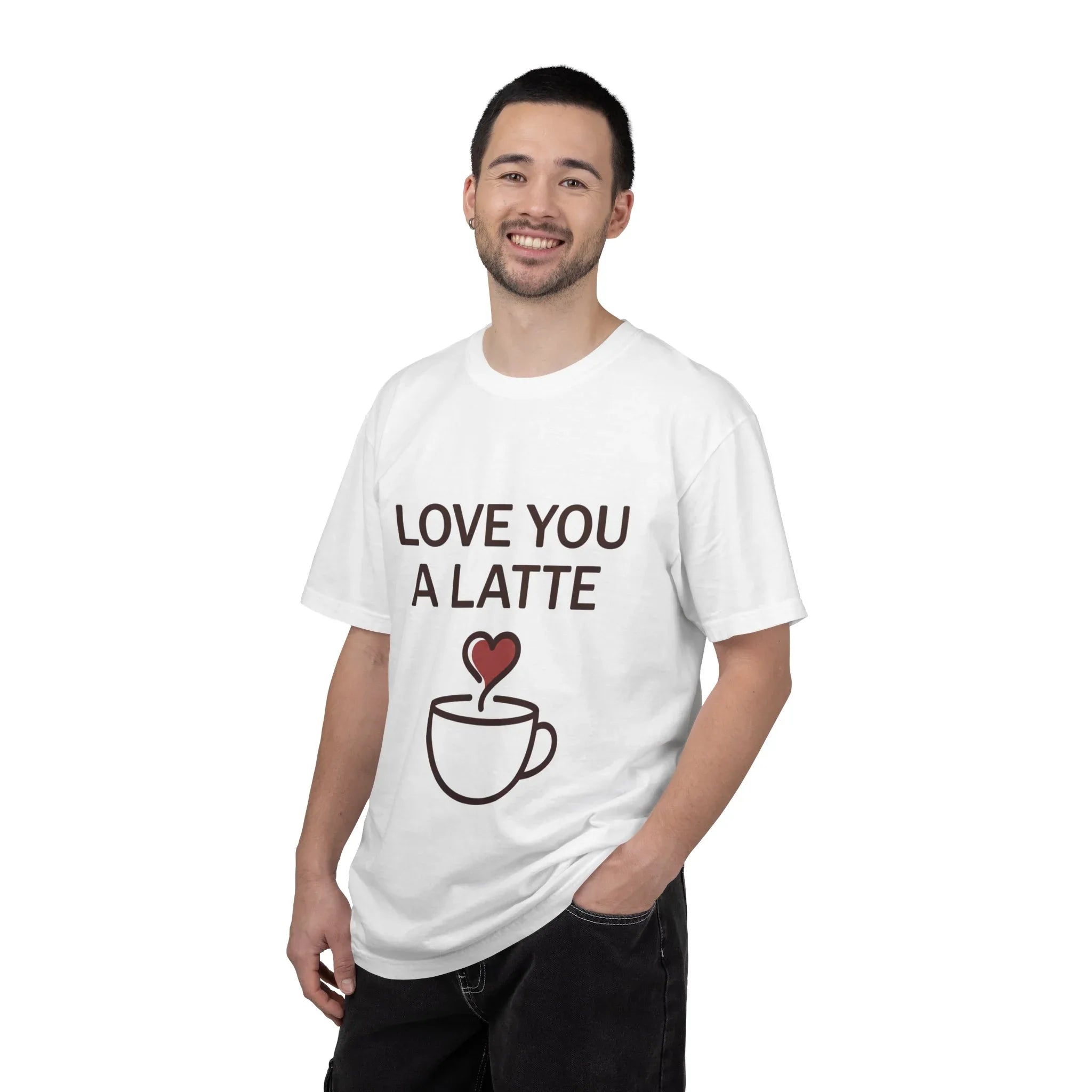 Love You a Latte Shirt, Coffee Lover T-Shirt, Cute Latte Cup Heart Tee, Cafe Aesthetic Graphic, Barista Gift, Valentine Coffee