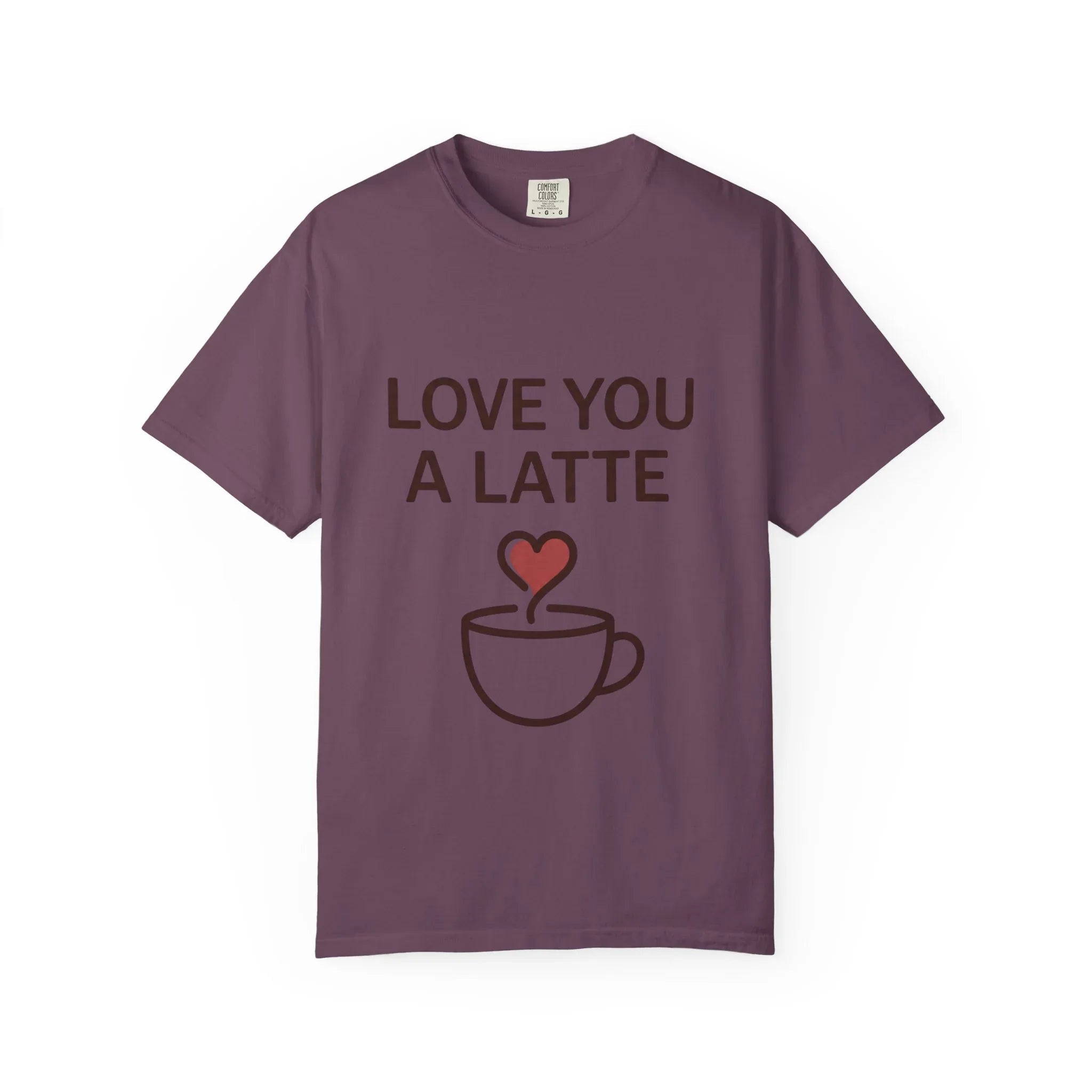 Love You a Latte Shirt, Coffee Lover T-Shirt, Cute Latte Cup Heart Tee, Cafe Aesthetic Graphic, Barista Gift, Valentine Coffee Berry M