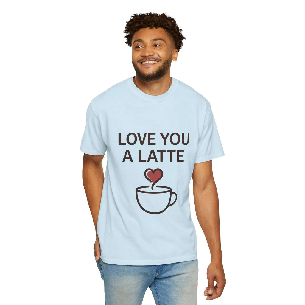 Love You a Latte Shirt, Coffee Lover T-Shirt, Cute Latte Cup Heart Tee, Cafe Aesthetic Graphic, Barista Gift, Valentine Coffee