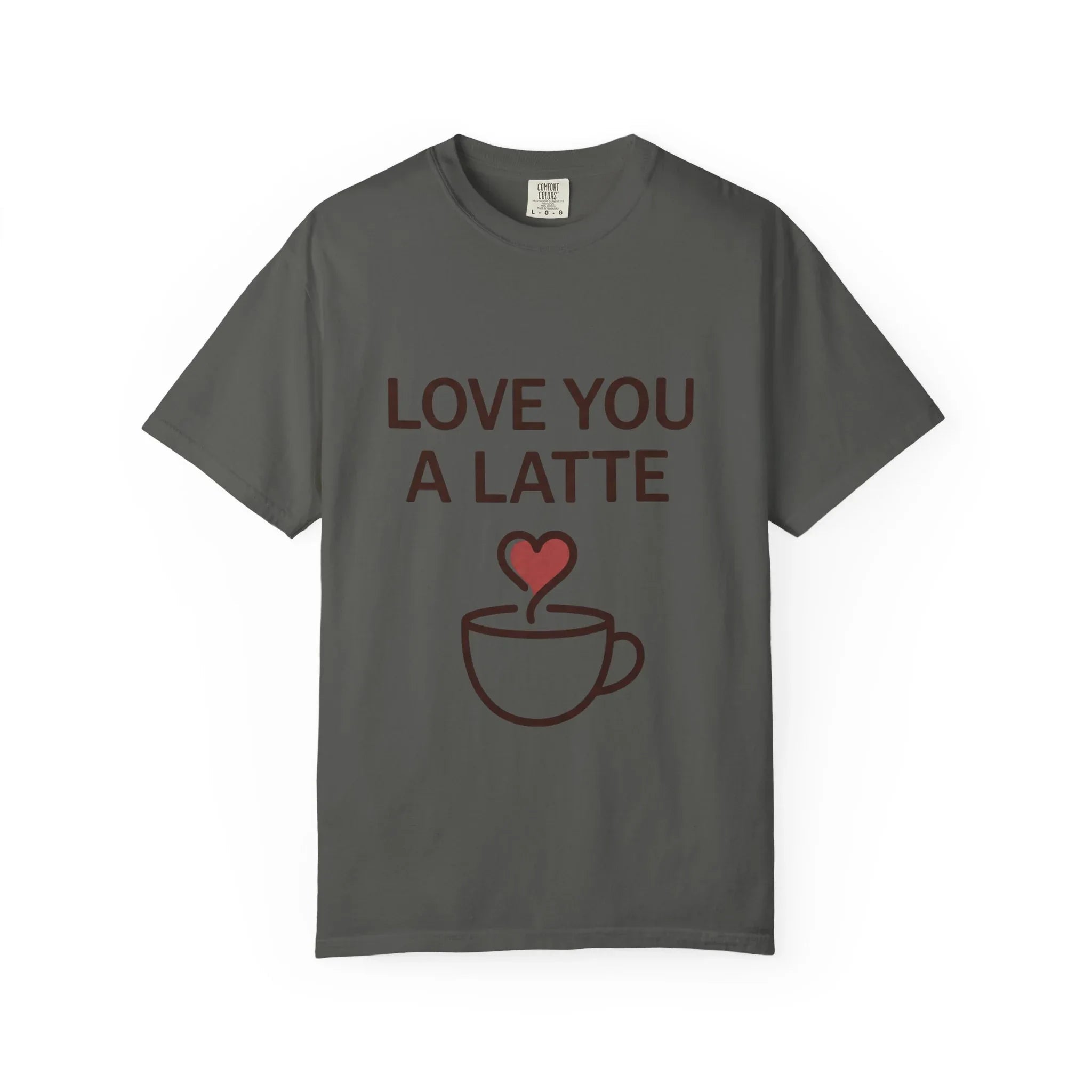 Love You a Latte Shirt, Coffee Lover T-Shirt, Cute Latte Cup Heart Tee, Cafe Aesthetic Graphic, Barista Gift, Valentine Coffee Pepper