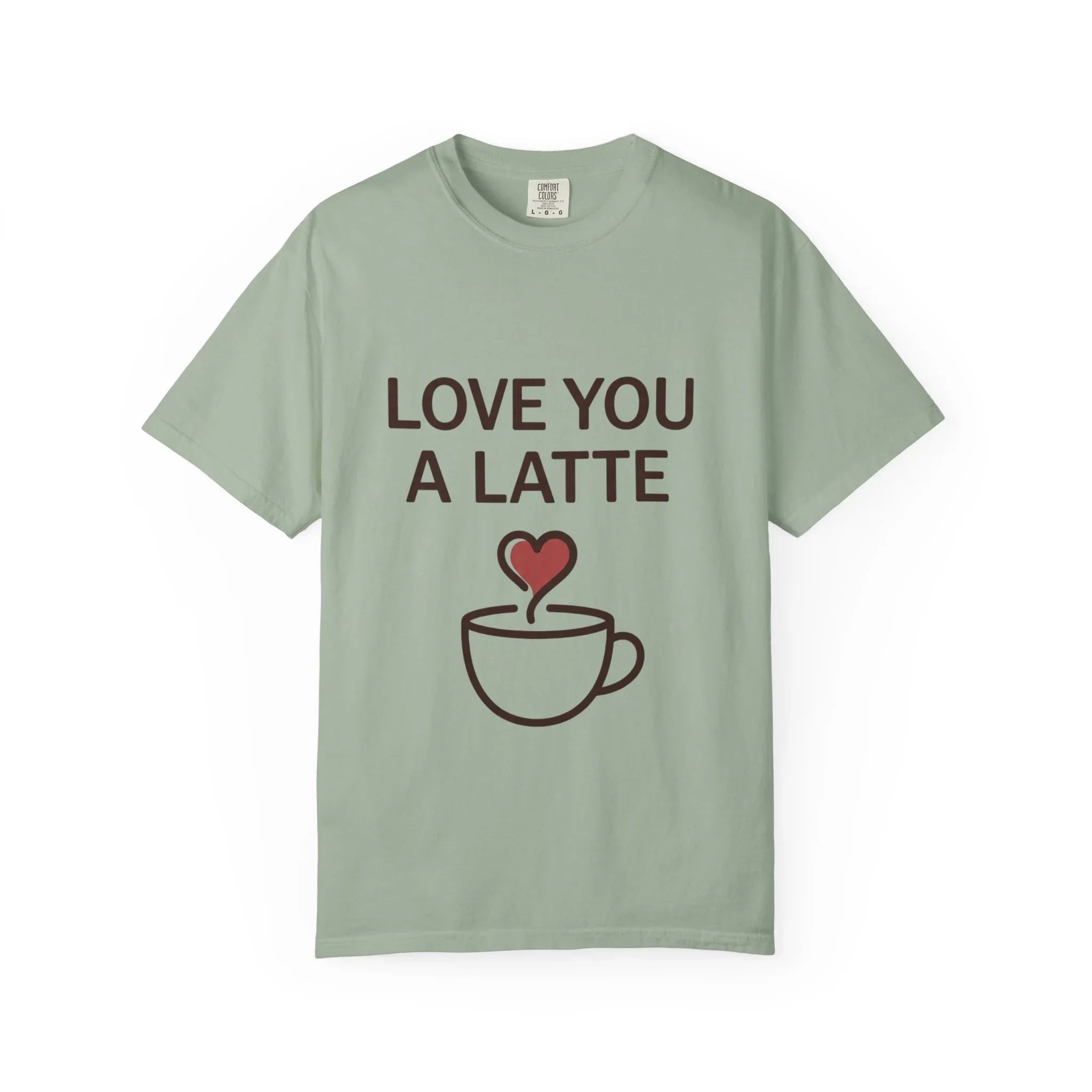 Love You a Latte Shirt, Coffee Lover T-Shirt, Cute Latte Cup Heart Tee, Cafe Aesthetic Graphic, Barista Gift, Valentine Coffee Bay