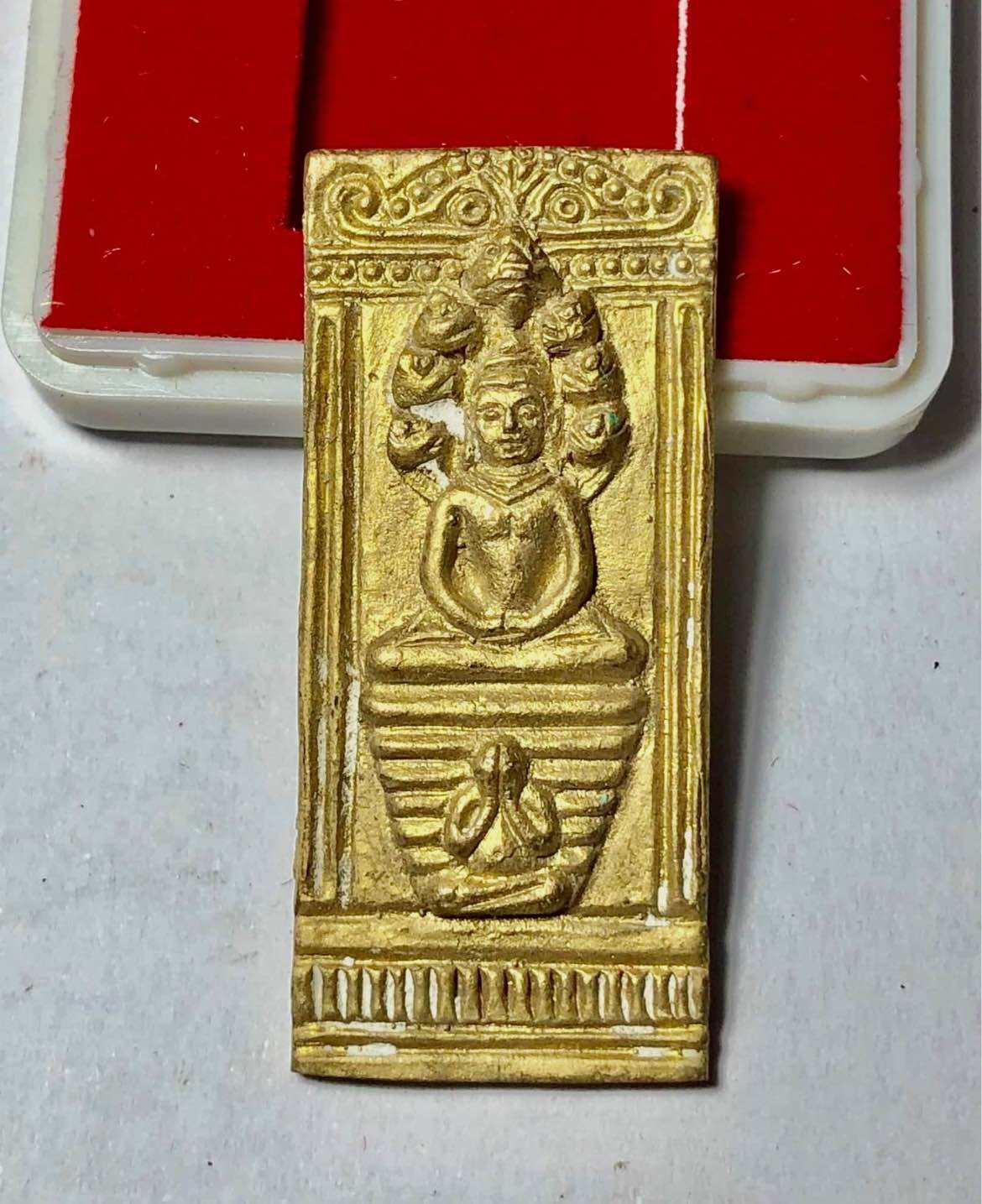 Luang Pu Im Amulet - Wat Thung Na Mai Talisman Phra Nang Tra Buddha for Wealth and Protection brass