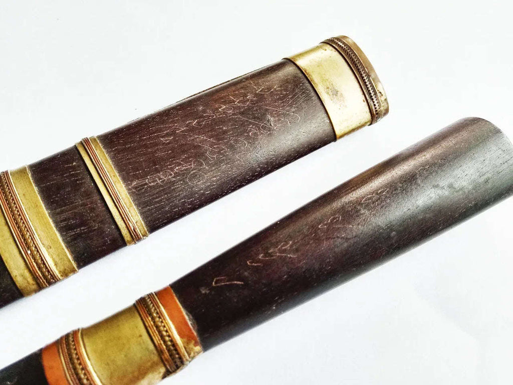 Luang Pu Moon Ritual Knife - Engraved Brass Protection Against Black Magic