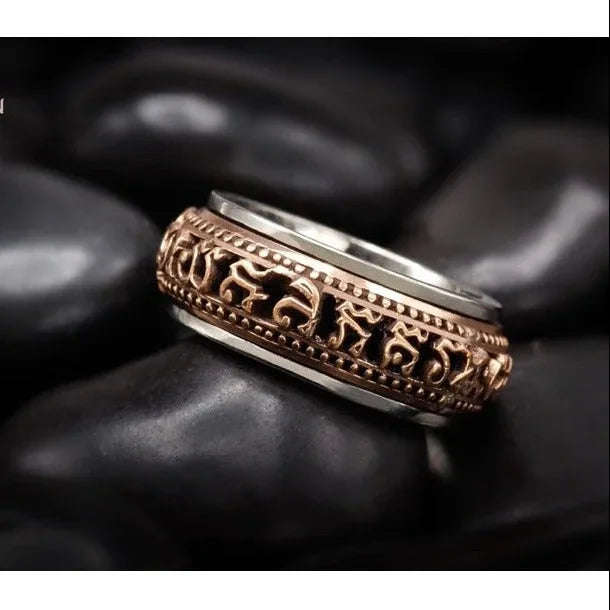 💍 Luang Pu Thuad Spinning Mantra Protection Ring – Bodhisatva Edition, Wat Ban Suan Phatthalung 2014 (Khao Or Lineage Miracle Talisman) size 64 Nava Loha