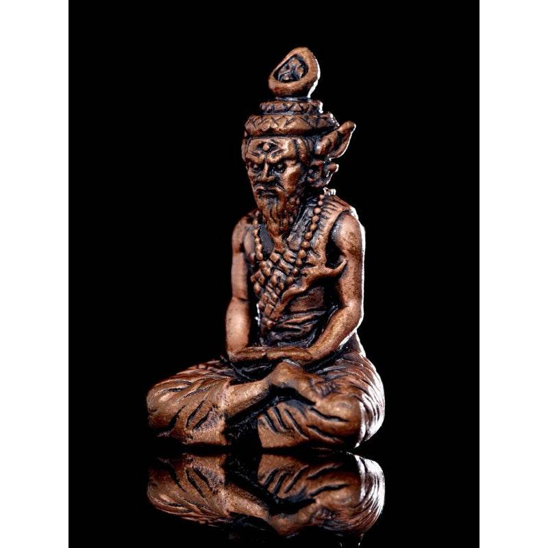 Luang Ta Ruam wat khok samran amulet in bronze finish, ideal for spiritual protection and Feng Shui.