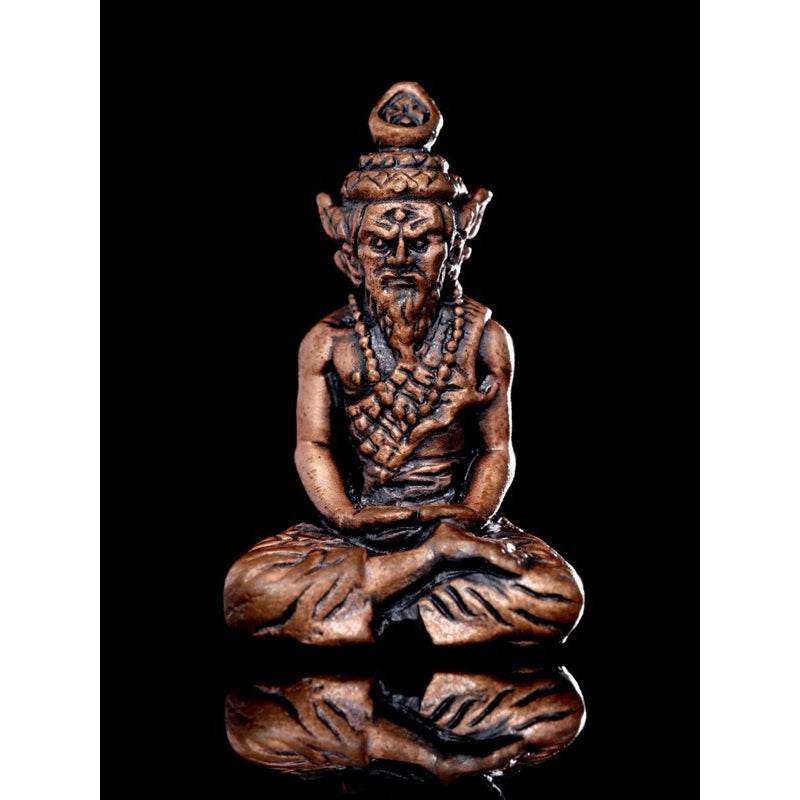 Luang Ta Ruam wat khok samran amulet in a sitting position, intricately designed for spiritual protection