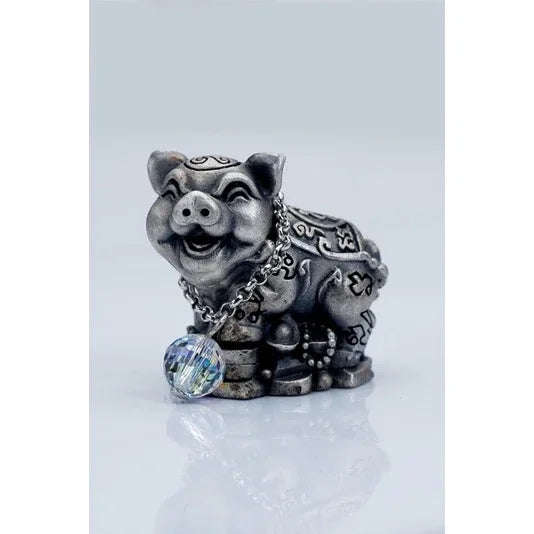 Lucky Pig Amulet - Silver Prosperity Charm from Thailand Default Title