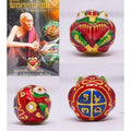 Lucky Frog Amulet Bracelet for Wealth and Prosperity Enhancement Red enamel with gold pattern