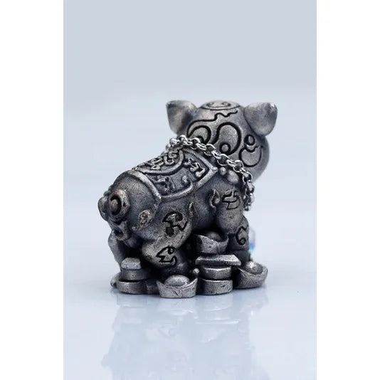 Lucky Pig Amulet - Silver Prosperity Charm from Thailand