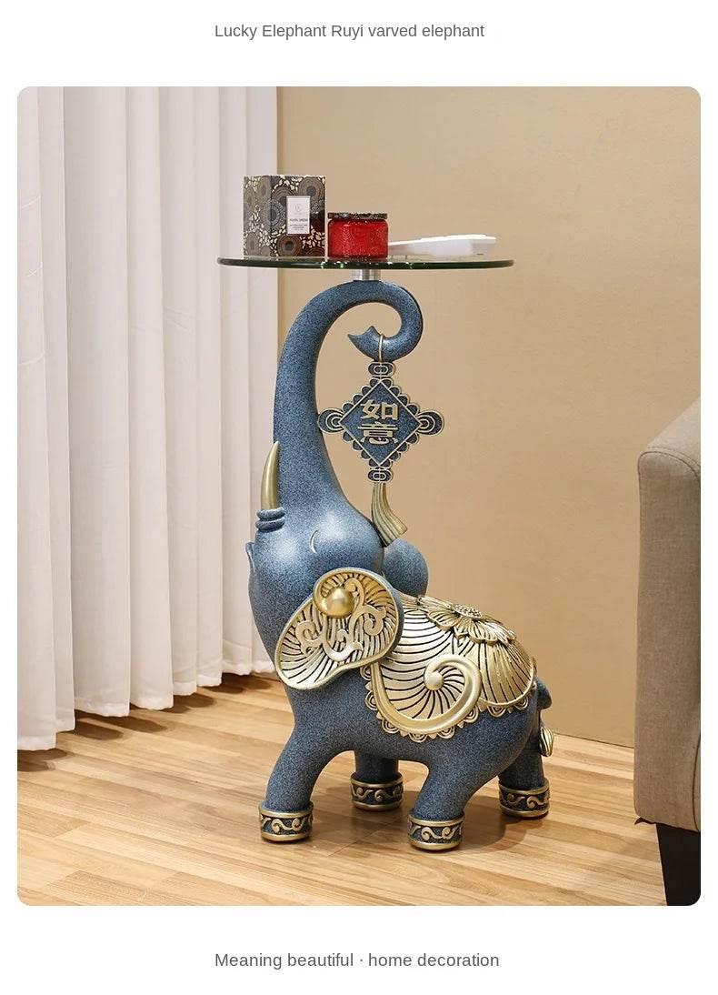 Gold Elephant Tray for Keys and Jewelry - Decorative Home Accent Statue
