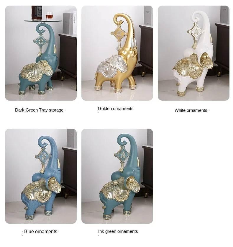Gold Elephant Tray for Keys and Jewelry - Decorative Home Accent Statue