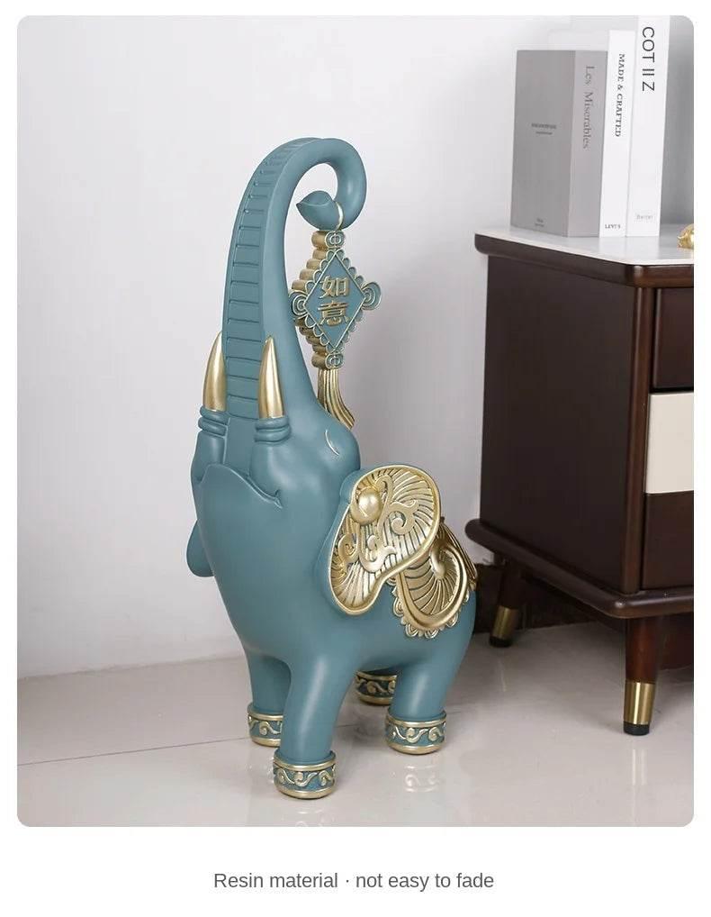 Gold Elephant Tray for Keys and Jewelry - Decorative Home Accent Statue