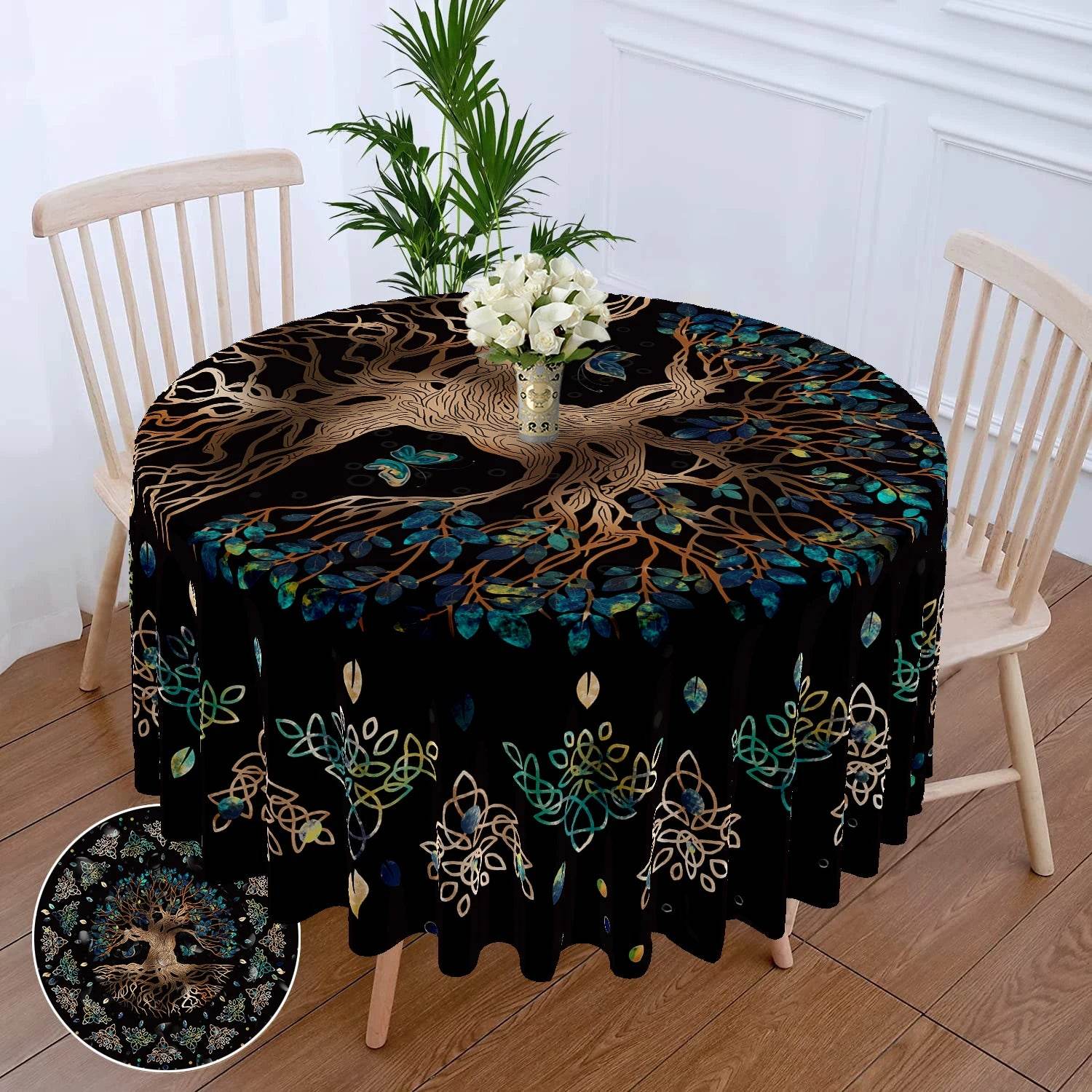 Waterproof Sun and Moon Tapestry Tablecloth for Stylish Home Decor yz11 W63inchxL63inch