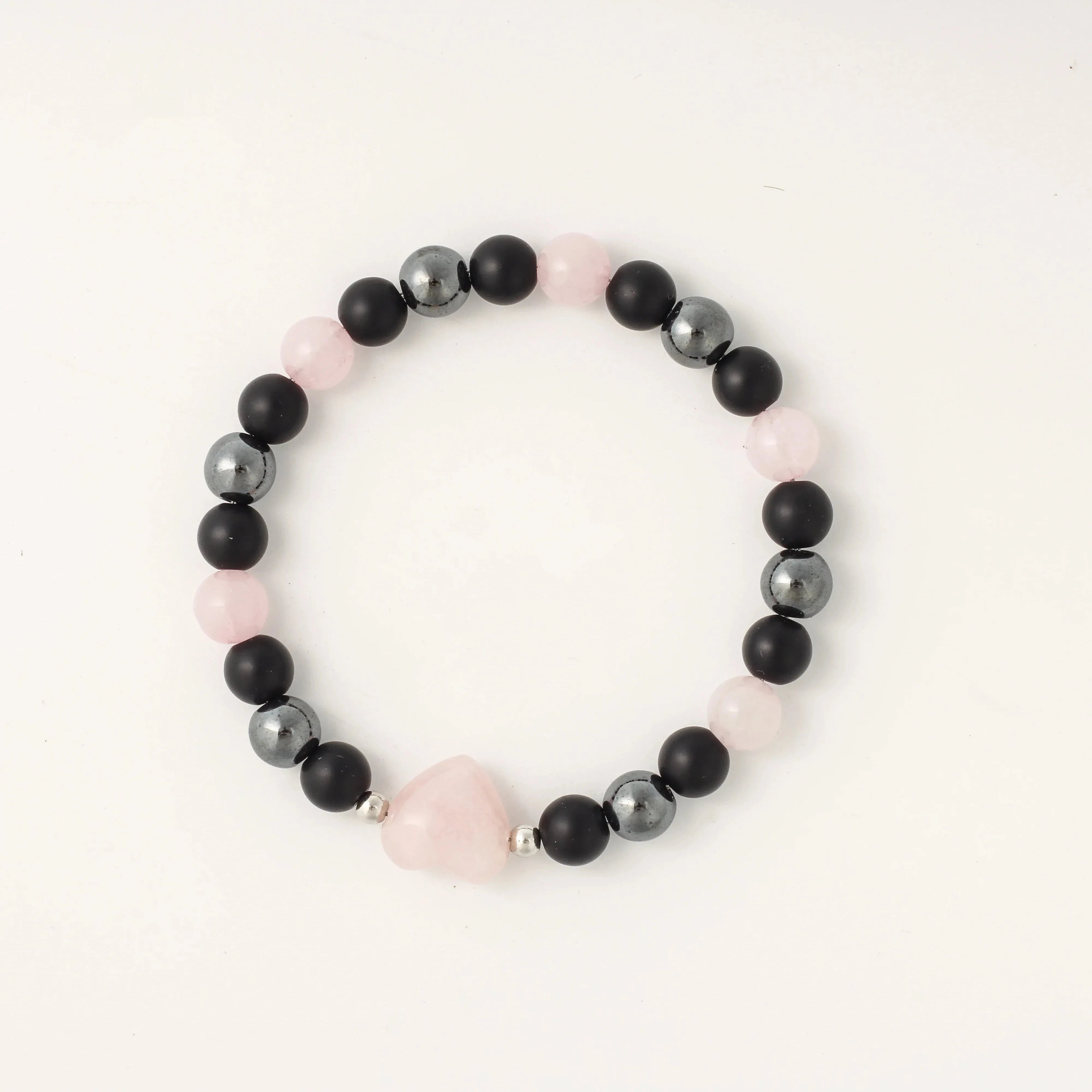 ✨ Luxury Winter Jewelry – Black, Yellow & Silvery Tiger’s Eye Hematite Brazaletes – High-Quality Natural Stone Bracelets for Family Gatherings L1968-pink