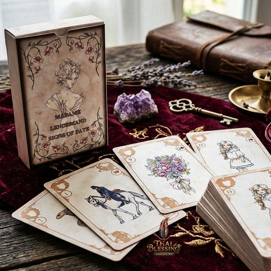 Madame Lenormand Signs of Fate Oracle Deck (42 Cards) - Vintage Watercolor Fortune Telling Edition for Intuitive Guidance, Divination & Lenormand Collectors