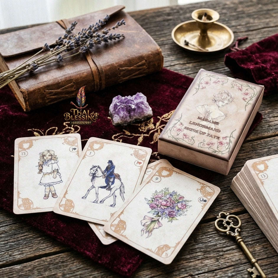 Madame Lenormand Signs of Fate Oracle Deck (42 Cards) - Vintage Watercolor Fortune Telling Edition for Intuitive Guidance, Divination & Lenormand Collectors