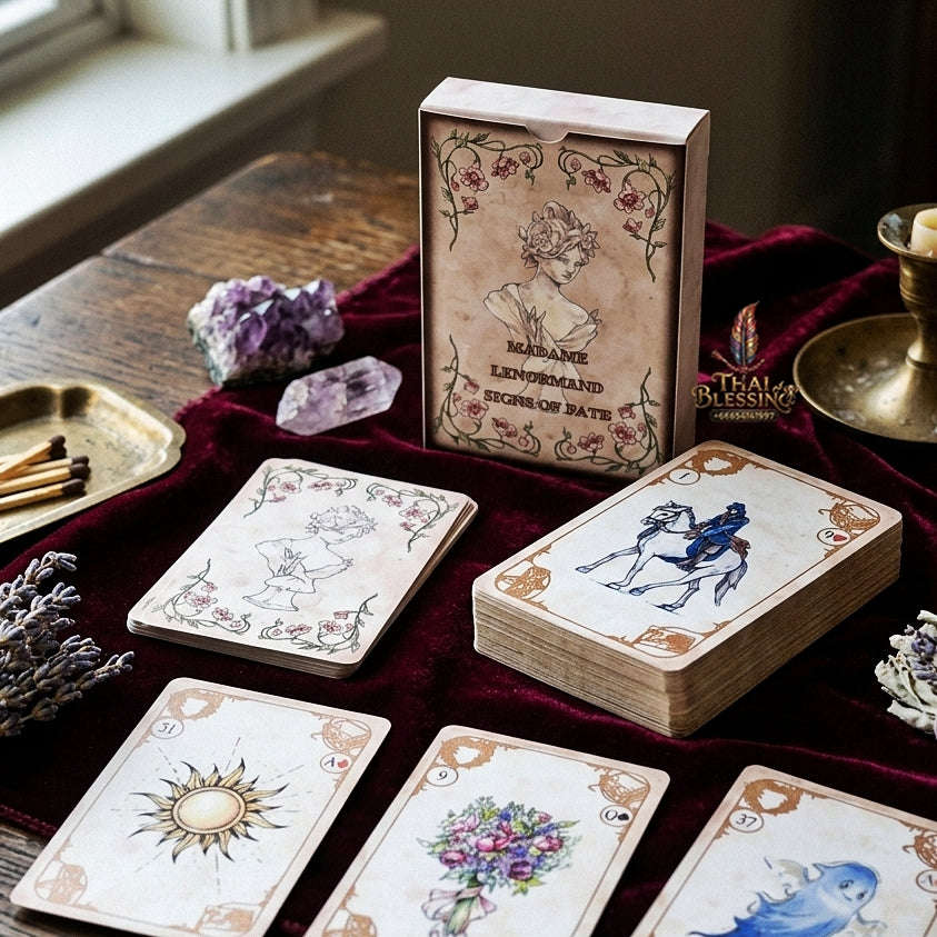 Madame Lenormand Signs of Fate Oracle Deck (42 Cards) - Vintage Watercolor Fortune Telling Edition for Intuitive Guidance, Divination & Lenormand Collectors