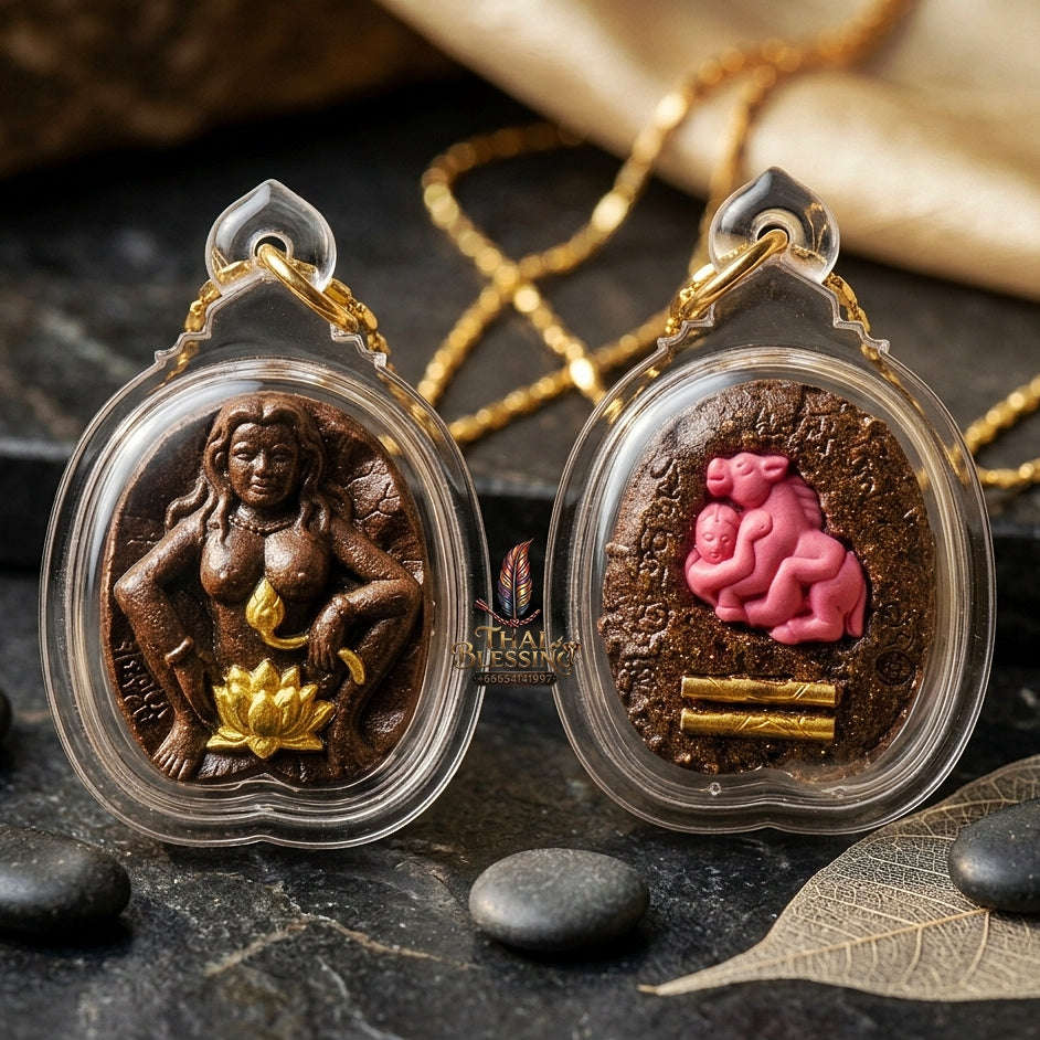 Mae Bua Bang Bai Thai Amulet Protection talisman good luck charm spiritual jewelry Hypnotic Lotus Charm Ruan Khem Saneh Sorcery Thai Blessing Co By RURUECHA