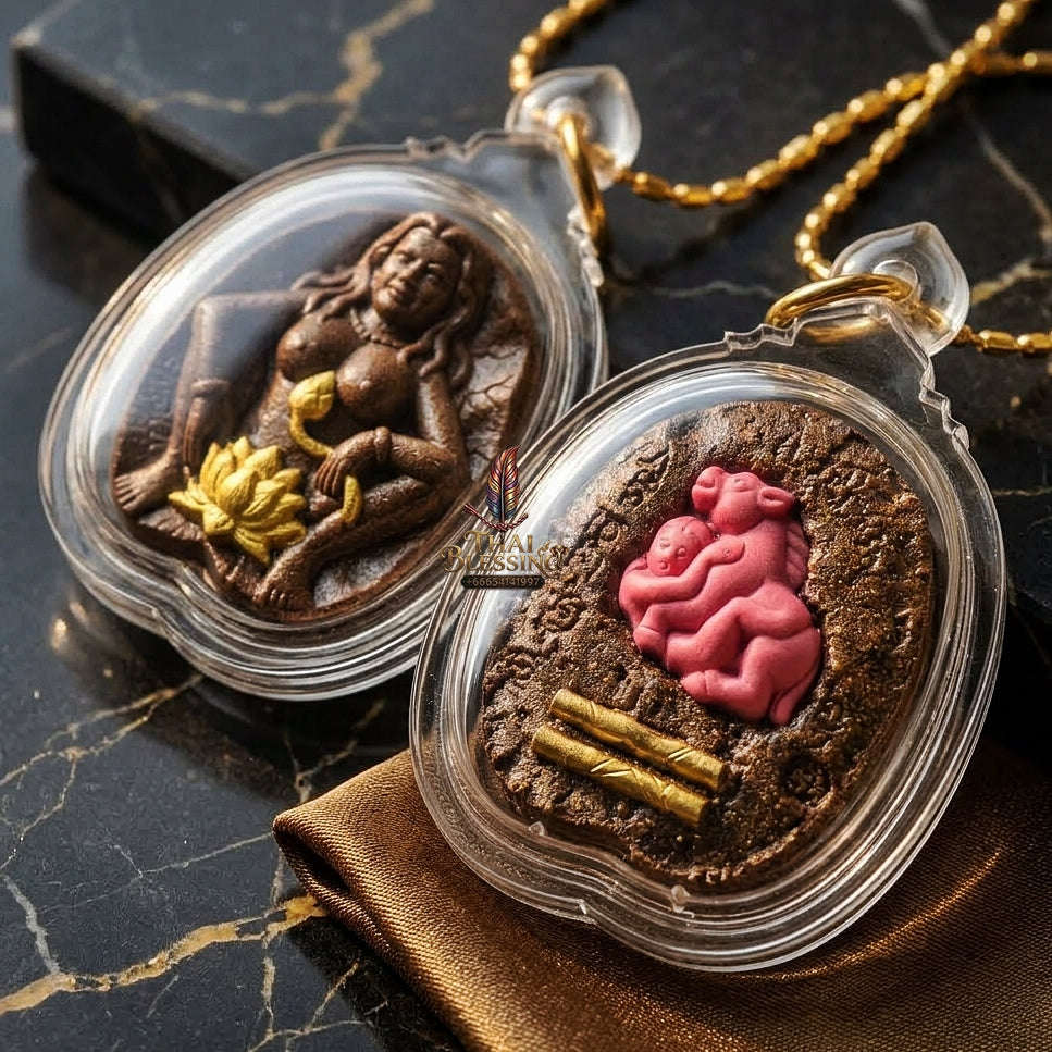 Mae Bua Bang Bai Thai Amulet Protection talisman good luck charm spiritual jewelry Hypnotic Lotus Charm Ruan Khem Saneh Sorcery Thai Blessing Co By RURUECHA
