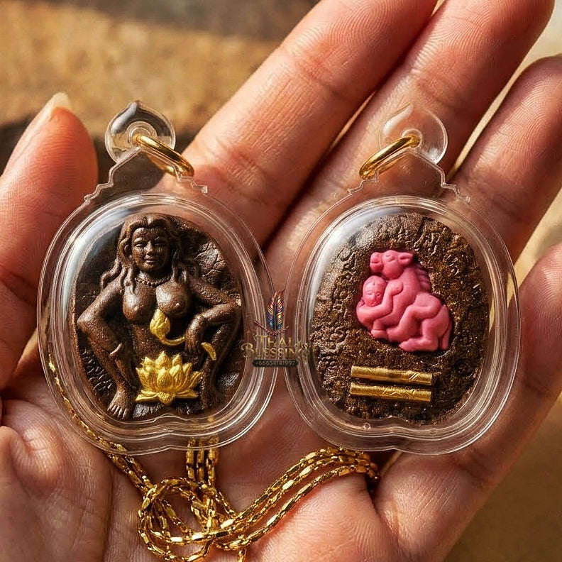 Mae Bua Bang Bai Thai Amulet Protection talisman good luck charm spiritual jewelry Hypnotic Lotus Charm Ruan Khem Saneh Sorcery Thai Blessing Co By RURUECHA