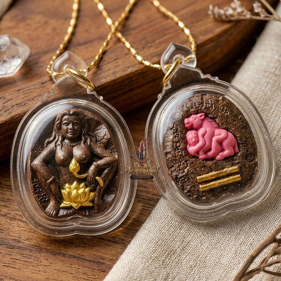Mae Bua Bang Bai Thai Amulet Protection talisman good luck charm spiritual jewelry Hypnotic Lotus Charm Ruan Khem Saneh Sorcery Thai Blessing Co By RURUECHA
