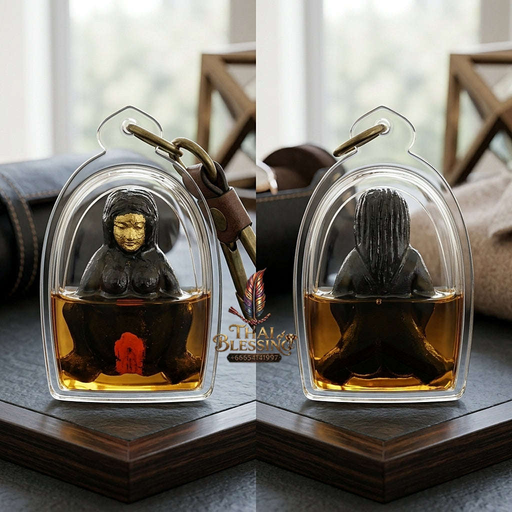 ✨ Mae Haek Rap Sap (Takian Wood Wealth-Drawing Mother Spirit Talisman, 2565 / 2022 Edition) - Ruesi Somdet (Kruba Dech) / Ban Mai Rattanakosin Cemetery, Lampang Thai Blessing Co By RURUECHA